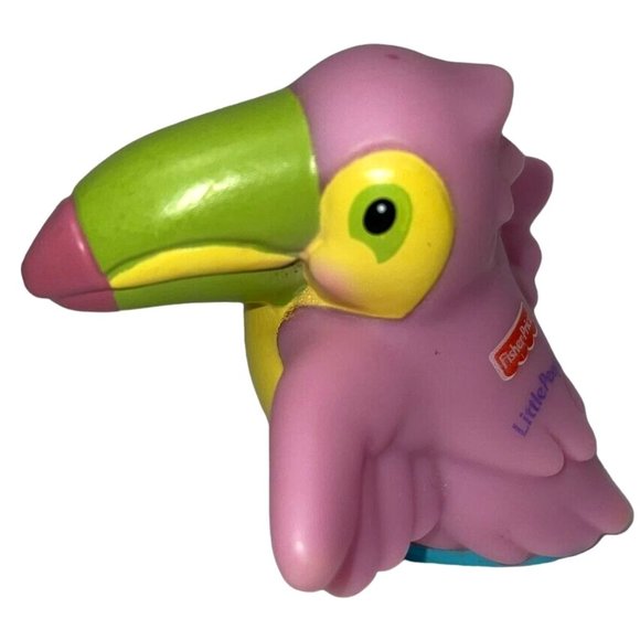 FISHER PRICE LITTLE PEOPLE Toucan Pink & Yellow w Green Bill Bird Toy - Picture 1 of 11